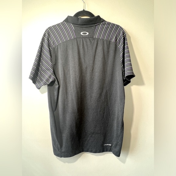 Oakley Hydrolix Regular Fit Men’s L Golf Polo Stripes Black Two-Tone Design‎ - Picture 6 of 13